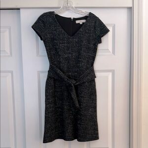 EUC Loft Elegant speckled black  Dress